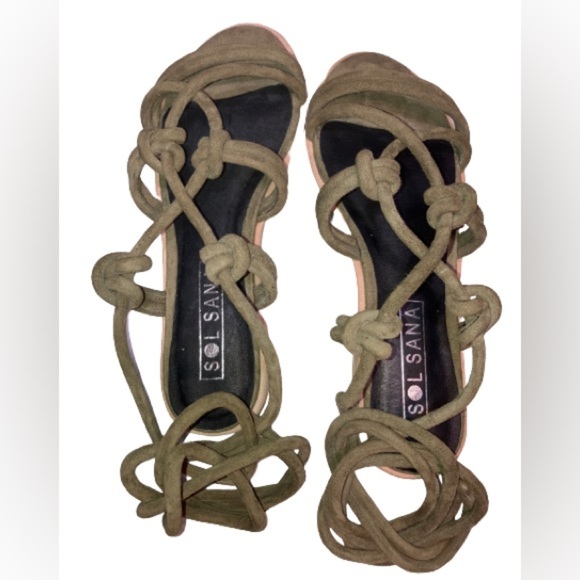 NIB, Sol Sana gladiator style suede sandal, wmns sz 9.5 - Picture 2 of 5